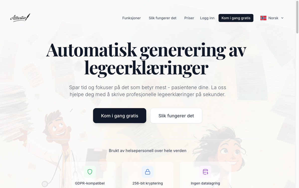 Attestio skjermbilde 1