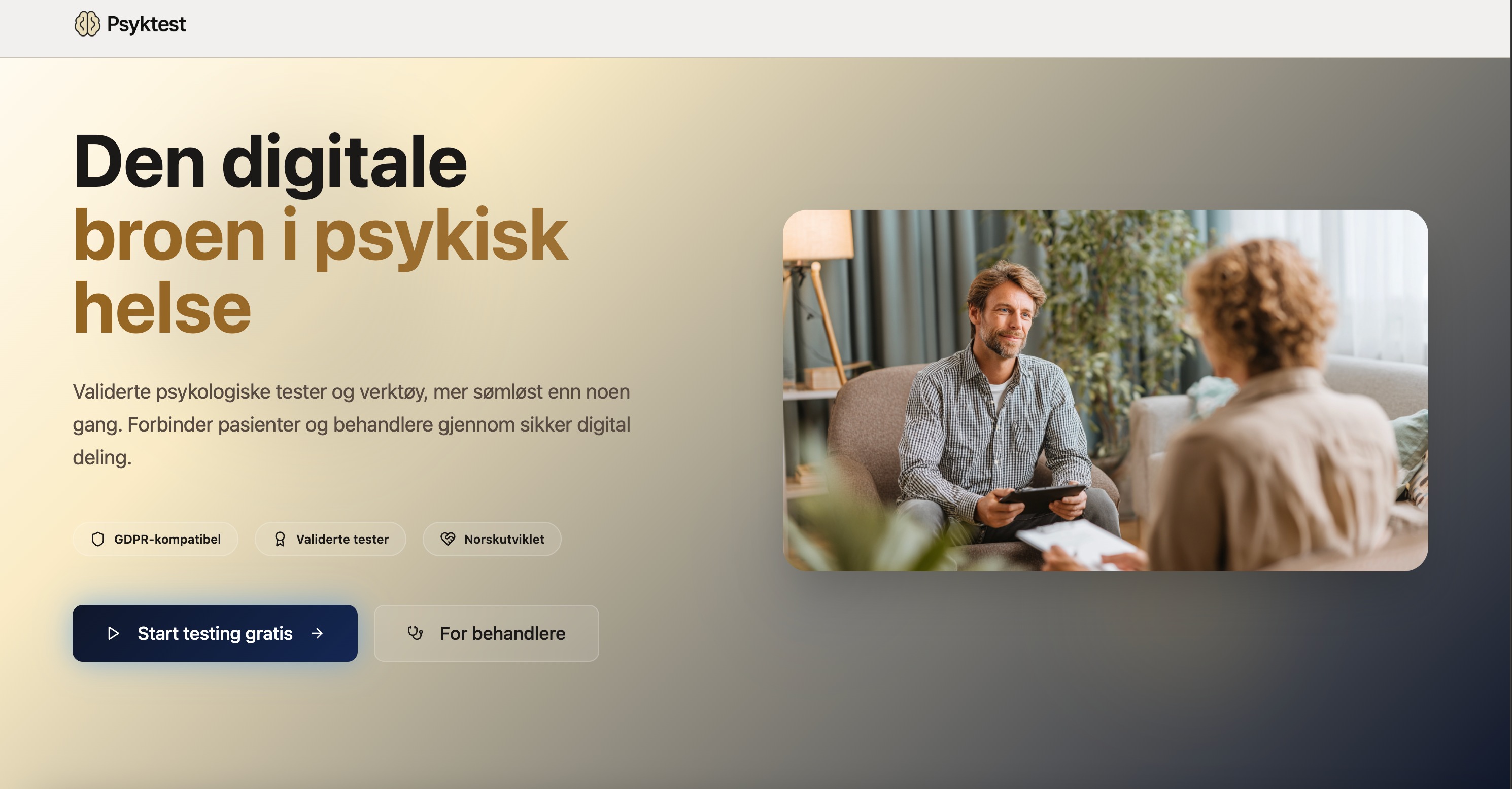 Psyktest skjermbilde 1