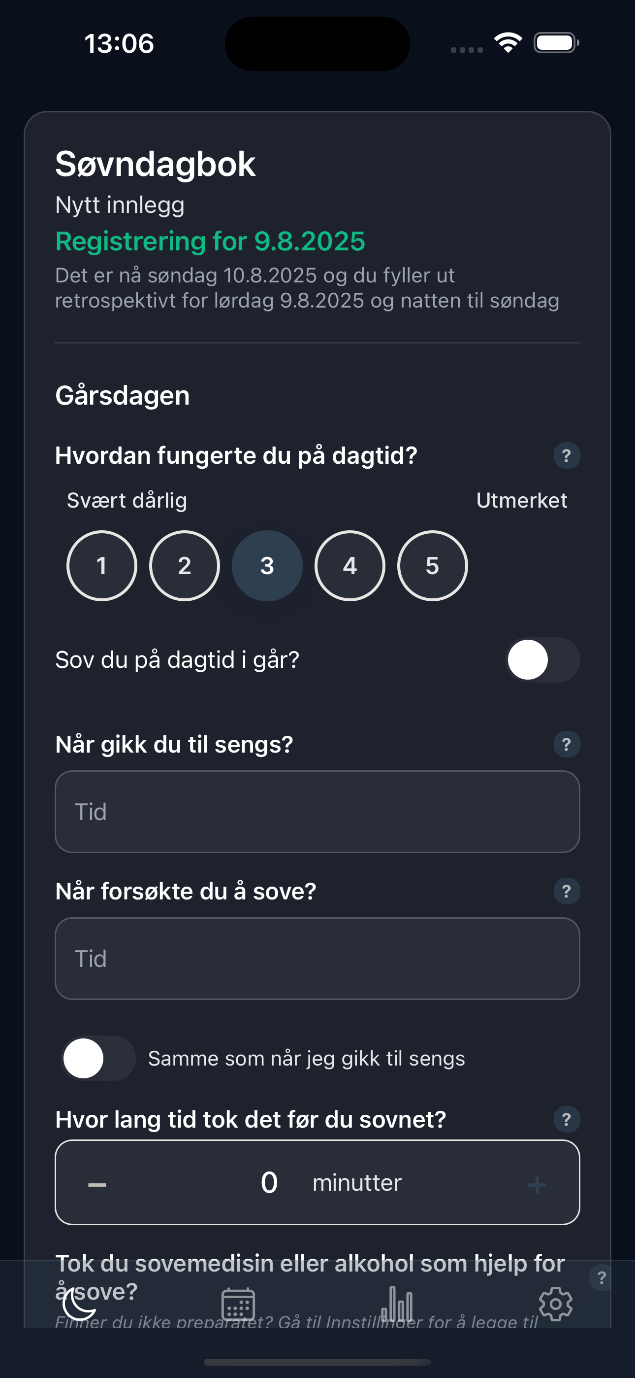 Søvndagbok by Psyktest skjermbilde 3
