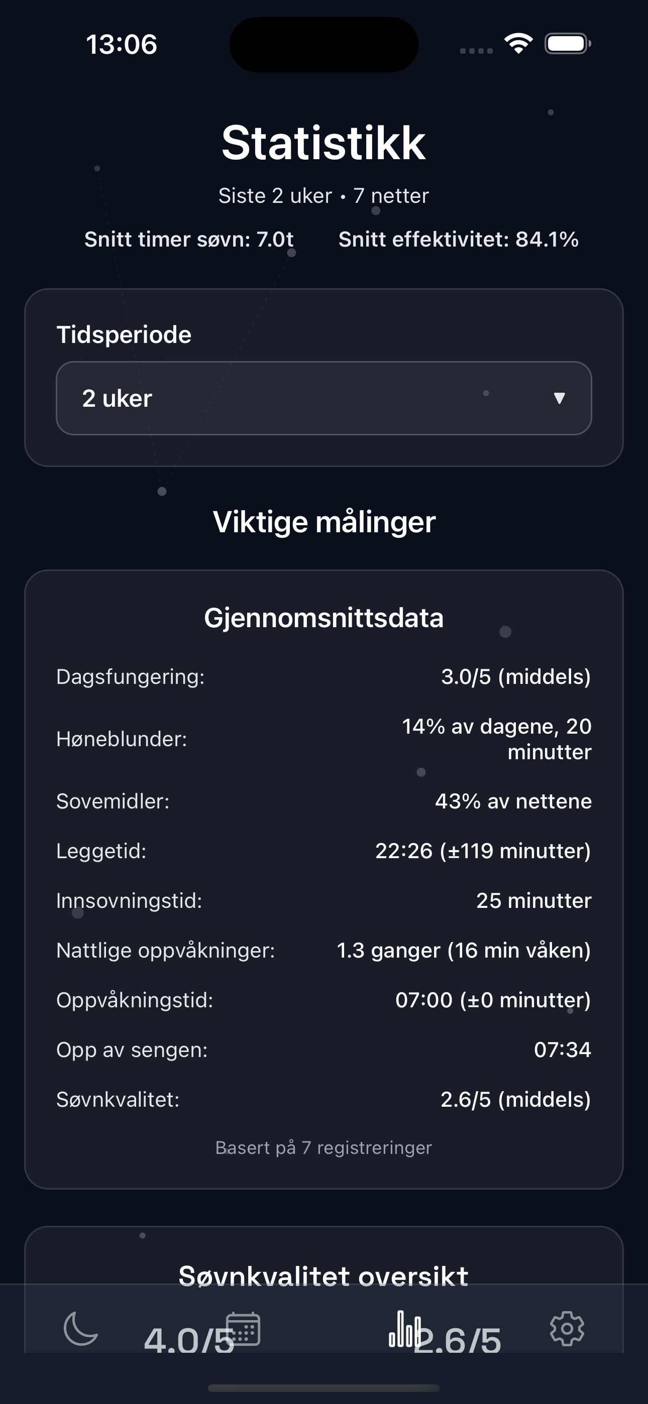 Søvndagbok by Psyktest skjermbilde 4